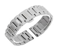 ROUREOX Solid Metal Extendable Watch Strap，Watchband with Straight & Curved Ends for Longines Master Collection-Silver 18MM