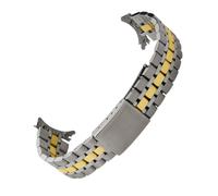 ROUREOX Solid Metal Replacement Watch Strap, Stainless Steel Adjustable Watch Accessory for Tudor Prince & Princess-Silver Gold 17MM