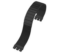 ROUREOX Solid Metal Specialized Interface Watch Bracelet, 316L Stainless Steel Replacement Watch Strap for Swatch Irony Chrono YCS443G-Black 21MM