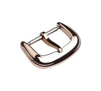 ROUREOX Solid Stainless Steel Watch Buckle - Polished U-Shape Pin Clasp Replacement for Leather Straps - Heavy Duty Repair Accessories-Rose Gold 16mm