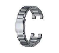 ROUREOX Solid Stainless Steel Watch Strap Convex End Metal Band Replacement Wrist Bracelet Silver Black for Casio G-Shock B100-Silver