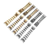 ROUREOX Solid Stainless Steel Watch Strap Curved End, Heavy Metal Bracelet Slide Clasp, Wristband Replacement for Rolex Submariner-Rose Gold 20mm