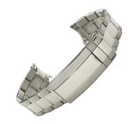 ROUREOX Solid Stainless Steel Watch Strap Curved End Metal Band Replacement Gliding Clasp Wrist Bracelet 19mm for Seiko SNXS73 SNXS81 SNXF05 SNXG47 - B