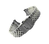 ROUREOX Solid Stainless Steel Watch Strap Curved End Metal Band Replacement Wrist Bracelet 18mm 20mm 22mm for Seiko SKX007-B 18mm