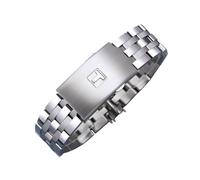 ROUREOX Solid Stainless Steel Watch Strap Curved End Metal Band Replacement Wrist Bracelet 19mm 20mm Clasp for Tissot T461/T014/T17-Silvery 20mm