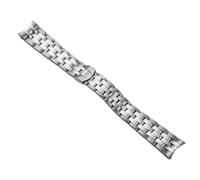 ROUREOX Solid Stainless Steel Watch Strap Curved End, Metal Bracelet 20mm 21mm, Silver Gold Wristband for Tudor Glamour-Silvery 21mm