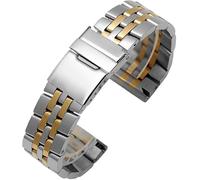 ROUREOX Solid Stainless Steel Watch Strap Metal Bracelet 18mm 20mm 22mm 24mm, Heavy Wristband for Breitling Superocean Heritage-Silvery 20mm