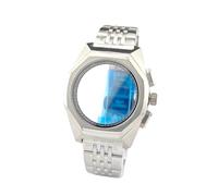 ROUREOX Solid Steel Chronograph Case 44.5mm Fits Large 32.5mm Dial Screw Down Pushers Fit VK63 Mecha-Quartz Movement for GS Evolution 9-4-With Logo 44.5MM