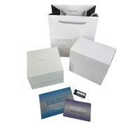 ROUREOX Solid White Watch Box Single Slot Timepiece Organiser Black Padded Cushion Gift Bag Instruction Manual Set for Seiko