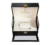 ROUREOX Square Crocodile Texture Watch Display Case Single Timepiece Storage Box Black Exterior White Lining Padded for Tudor Glamour