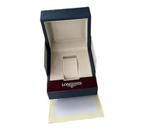 ROUREOX Square Wooden Watch Chest Classic Design Dark Blue Finish Cream Lining Traditional Display Holder for Longines