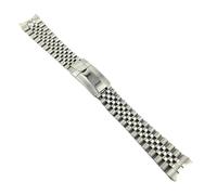 ROUREOX Stainless Steel Adjustable Watch Band, Solid Metal Strap Replacement Accessory for Rolex Datejust/SUB/GMT/Oyster Perpetual-Silver 20MM
