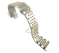 ROUREOX Stainless Steel Adjustable Watch Bracelet,316L Stainless Steel Flat Interface Watch Accessory for Tissot T41-Silver Rose Gold 16MM