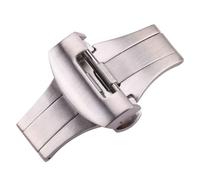 ROUREOX Stainless Steel Buckle Brushed Matte Finish Double Push Button Deployant Replacement Clasp for Panerai LUMINOR Submersible Series-Silver 22mm