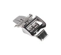 ROUREOX Stainless Steel Butterfly Deployment Clasp Double Push Button Watch Buckle Polished Finish Replacement Strap Accessories for Jaeger-LeCoultre-Silver 18mm