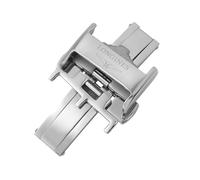 ROUREOX Stainless Steel Butterfly Deployment Clasp Watch Buckle Double Push Button Polished Leather Strap Replacement Accessories for Longines-Silver 16mm