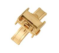 ROUREOX Stainless Steel Butterfly Deployment Clasp Watch Buckle Double Push Button Polished Leather Strap Replacement Accessories for Longines-Gold 16mm