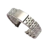 ROUREOX Stainless Steel Link Strap 13mm 17mm 19mm 20mm Curved Ends Metal Watch Bracelet Band Folding Clasp for Tudor Prince and Princess-Silvery 13mm