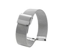 ROUREOX Stainless Steel Mesh Watch Strap Woven Metal Band Replacement Wrist Bracelet 12mm 14mm 16mm 18mm 20mm for Daniel Wellington-Silvery 24mm