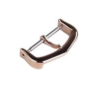 ROUREOX Stainless Steel Pin Clasp Leather Watch Replacement Buckle Watch Accessories for Ballon Bleu de Cartier-Rose Gold 16mm