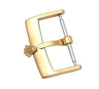 ROUREOX Stainless Steel Watch Buckle Matte Vintage 3D Sculpted Pin Clasp Leather Strap Replacement Accessories for Rolex-Gold 16mm