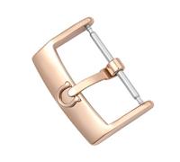 ROUREOX Stainless Steel Watch Buckle Matte Vintage Horseshoe Pin Clasp Leather Strap Replacement for Omega-Rose Gold 16mm