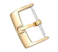 ROUREOX Stainless Steel Watch Buckle Matte Vintage Horseshoe Pin Clasp Leather Strap Replacement for Omega-Gold 16mm
