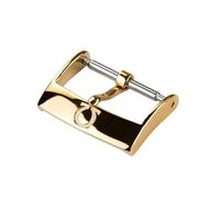 ROUREOX Stainless Steel Watch Buckle - Polished Horseshoe Shape Pin Clasp - Vintage Retro Replacement for Leather Straps for Omega-Gold 18mm