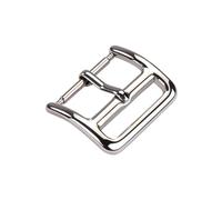 ROUREOX Stainless Steel Watch Buckle Polished Minimalist Wire Style Pin Clasp Leather Strap Replacement Accessories for smartwatches-Silver 18mm