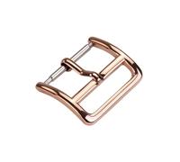 ROUREOX Stainless Steel Watch Buckle Polished Minimalist Wire Style Pin Clasp Leather Strap Replacement Accessories for smartwatches-Rose Gold 14mm