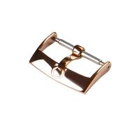 ROUREOX Stainless Steel Watch Buckle - Polished Vintage Horseshoe Pin Clasp - Retro Symbol Design Replacement for Leather Straps for Omega-Rose Gold 16mm