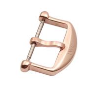 ROUREOX Stainless Steel Watch Buckle - Polished Vintage Trapezoid Pin Clasp - Curved Bridge Replacement for Leather Straps for IWC-Rose Gold 16mm