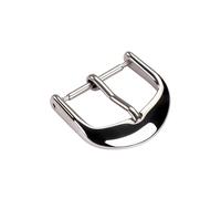 ROUREOX Stainless Steel Watch Buckle Replacement - Classic Polished Rounded Pin Clasp for Leather Straps - Universal Repair Parts for Tissot-Silver 18mm