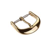 ROUREOX Stainless Steel Watch Buckle Replacement - Classic Polished Rounded Pin Clasp for Leather Straps - Universal Repair Parts for Tissot-Gold 18mm
