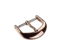 ROUREOX Stainless Steel Watch Buckle Replacement - Classic Polished Rounded Pin Clasp for Leather Straps - Universal Repair Parts for Tissot-Rose Gold 18mm