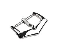 ROUREOX Stainless Steel Watch Buckle Replacement - Polished Angular V-Shape Pin Clasp - Modern Design for Leather Straps for Patek Philippe-Silver 14mm