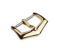 ROUREOX Stainless Steel Watch Buckle Replacement - Polished Angular V-Shape Pin Clasp - Modern Design for Leather Straps for Patek Philippe-Gold 14mm