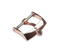 ROUREOX Stainless Steel Watch Buckle Replacement - Polished Vintage Pin Clasp with 3D Sculpted Detail - Classic Repair Parts for Leather Straps for Rolex-Rose Gold 18mm