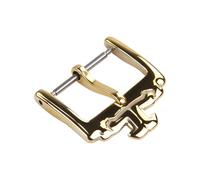 ROUREOX Stainless Steel Watch Buckle Replacement - Polished Vintage T-Shape Pin Clasp - Hollow Skeleton Design for Leather Straps for Jaeger-LeCoultre-Golden A 18mm