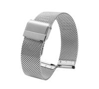 ROUREOX Stainless Steel Watch Strap 12mm-24mm Infinite Adjust, Metal Mesh Band Bracelet Double Lock for Daniel Wellington-Silvery 12mm