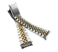 ROUREOX Stainless Steel Watch Strap Vintage Metal Band Replacement Wrist Bracelet Curved Flat End 18mm 19mm 20mm for Seiko - J 21mm