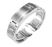 ROUREOX Stainless Steel Wristband Solid Metal Watch Strap Gliding Ratchet Clasp 20mm 21mm for Rolex Submariner - 20mm