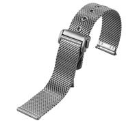 ROUREOX Straight End Deployment Watch Steel Strip, Men's Stainless Steel Replacement Watch Bracelet for Omega De Ville/Seamaster 300/Planet Ocean-Silver 20MM