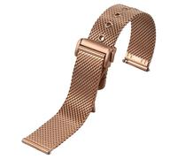 ROUREOX Straight End Deployment Watch Steel Strip, Men's Stainless Steel Replacement Watch Bracelet for Omega De Ville/Seamaster 300/Planet Ocean-Rose Gold 22MM