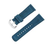 ROUREOX Suede Leather Watch Strap Soft Vintage Replacement Watch Band with Polished Stainless Steel Buckle for Sevenfriday Pioneer Master Series-Blue 28mm