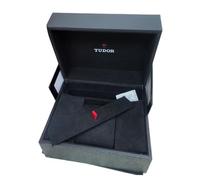 ROUREOX Timepiece Collection Box Set Black Textured Finish Red Lining Single Slot Display Case Gift Packaging Bag for Tudor Glamour