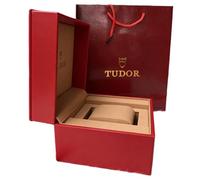 ROUREOX Timepiece Presentation Box Set Red Textured Exterior Tan Padded Interior Single Slot Storage Case Bag for Tudor Glamour