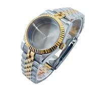 ROUREOX Two Tone Gold Silver Watch Case 5-Link Bracelet 36mm 40mm Sapphire Fluted Bezel NH35 NH36 for Rolex Oyster Perpetual/Datejust-D 36MM