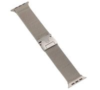 ROUREOX Unisex Stainless Steel Replacement Watch Strap, Mesh Belt Straight End Metal Braided Tape-Titanium 22MM