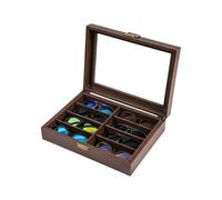 ROUREOX Vintage Brown Watch Presentation Box Collection Organizer Set Soft Lining Protective Case Storage Sleeve Box for Rolex/Omega/Cartier - I34*25 * 9cm
